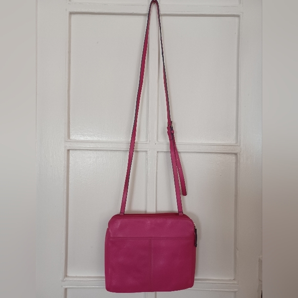 Tignanello crossbody pink leather bag - Picture 12 of 12